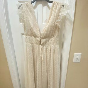 Off-white floor-length dress, Lulu's Size Large